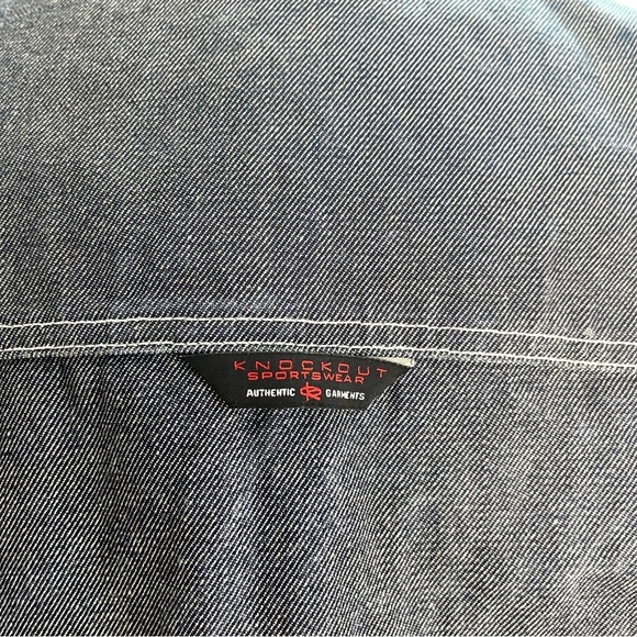Knockout Jeans Los Angeles Mens Light Blue Denim Jacket Size XXXL Hip Hop Y2K - Picture 4 of 14
